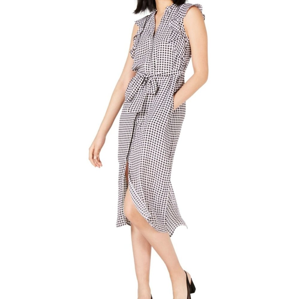 Maison Jules Womens Flutter Sleeve Midi Dress Medium